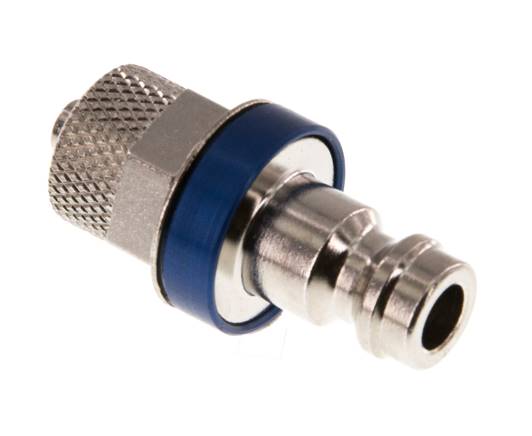 Latón niquelado DN 5 Azul Tapón de acoplamiento de aire 4x6 mm Tuerca de unión