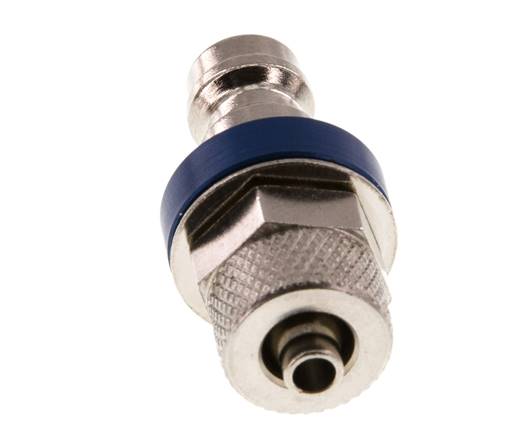 Latón niquelado DN 5 Azul Tapón de acoplamiento de aire 4x6 mm Tuerca de unión