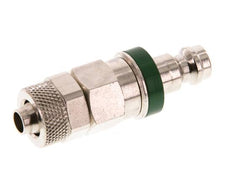 Latón niquelado DN 5 Verde Tapón de acoplamiento de aire 6x8 mm Tuerca de unión Doble cierre