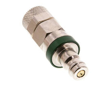 Latón niquelado DN 5 Verde Tapón de acoplamiento de aire 6x8 mm Tuerca de unión Doble cierre