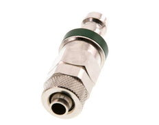 Latón niquelado DN 5 Verde Tapón de acoplamiento de aire 6x8 mm Tuerca de unión Doble cierre