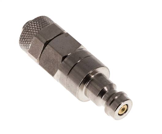 Latón niquelado Tapón de acoplamiento de aire DN 5 Tuerca de unión 6x8 mm Doble cierre