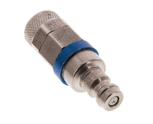 Acero inoxidable DN 5 Azul Tapón de acoplamiento de aire 6x8 mm Tuerca de unión Doble cierre