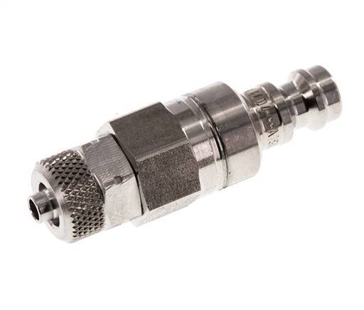 Stainless Steel 316L DN 5 Air Coupling Plug 4x6 mm Union Nut Double Shut-Off
