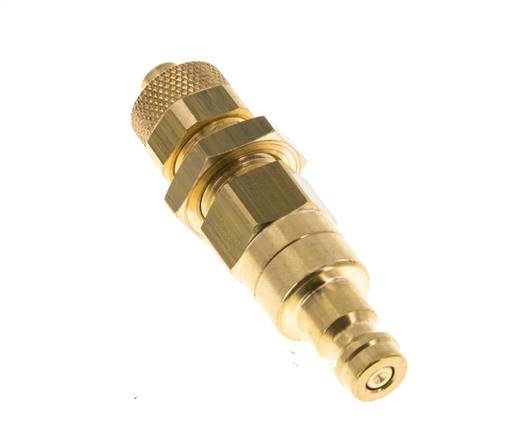 Latón DN 5 Acoplamiento de Aire Tapón Tuerca de Unión 6x8 mm Mampara Doble Cierre