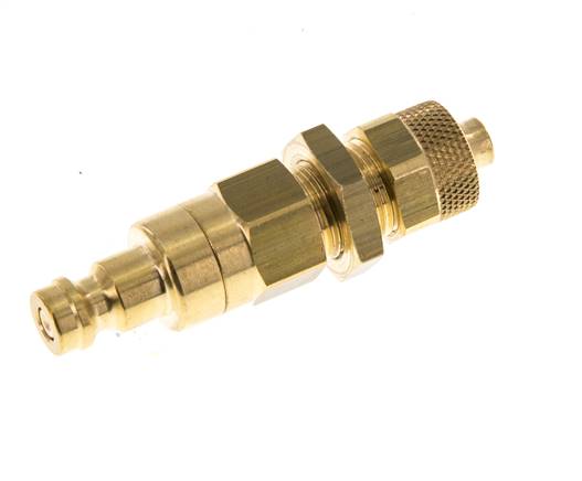 Latón DN 5 Acoplamiento de Aire Tapón Tuerca de Unión 6x8 mm Mampara Doble Cierre