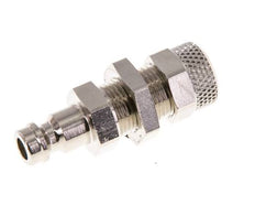 Latón niquelado Tapón de acoplamiento de aire DN 5 Tuerca de unión 6x8 mm Pasamuros