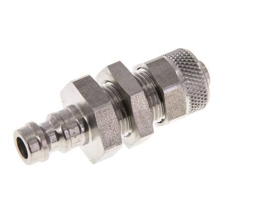 Acero inoxidable DN 5 Acoplamiento de aire Tapón Tuerca de unión 6x8 mm Mampara