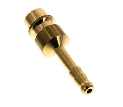 Brass DN 7.2 (Euro) Air Coupling Plug 4 mm Hose Pillar [5 Pieces]