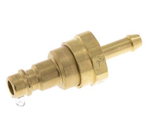 Brass DN 7.2 (Euro) Air Coupling Plug 6 mm Hose Pillar with Check Valve