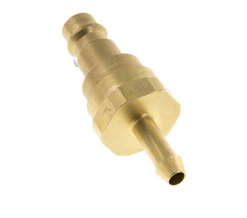 Brass DN 7.2 (Euro) Air Coupling Plug 6 mm Hose Pillar with Check Valve