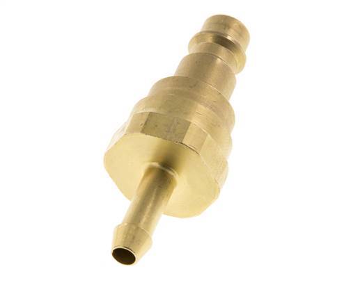 Brass DN 7.2 (Euro) Air Coupling Plug 6 mm Hose Pillar with Check Valve
