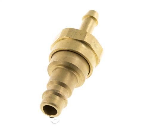 Brass DN 7.2 (Euro) Air Coupling Plug 6 mm Hose Pillar with Check Valve