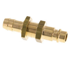 Brass DN 7.2 (Euro) Air Coupling Plug 10 mm Hose Pillar Bulkhead