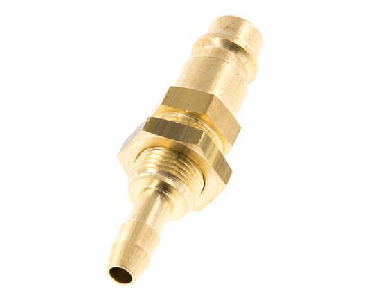 Brass DN 7.2 (Euro) Air Coupling Plug 6 mm Hose Pillar Bulkhead