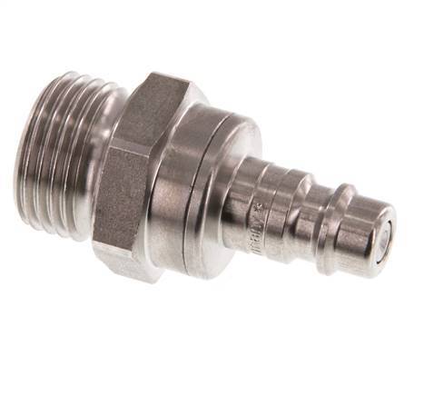 Acero inoxidable DN 7.2 (Euro) Enchufe de acoplamiento de aire G 1/2 pulgada macho de doble cierre