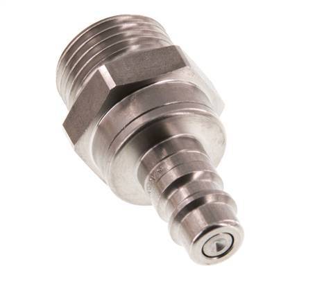 Acero inoxidable DN 7.2 (Euro) Enchufe de acoplamiento de aire G 1/2 pulgada macho de doble cierre