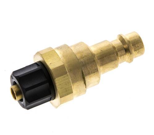 Brass DN 7.2 (Euro) Air Coupling Plug 6x8 mm Union Nut with Check Valve