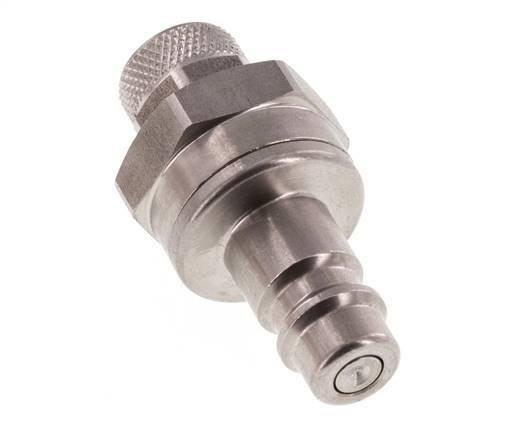 Stainless steel DN 7.2 (Euro) Air Coupling Plug 6x8 mm Union Nut Double Shut-Off