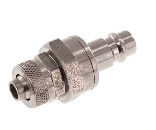 Stainless steel DN 7.2 (Euro) Air Coupling Plug 8x10 mm Union Nut Double Shut-Off