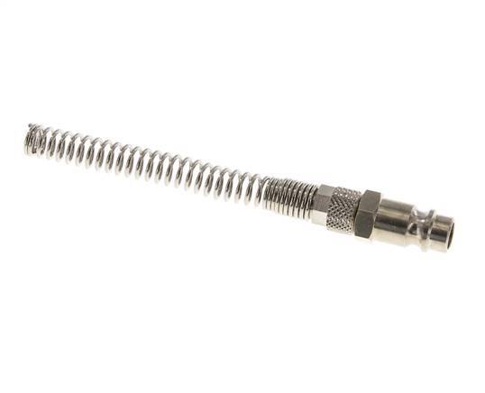 Nickel-plated Brass DN 7.2 (Euro) Air Coupling Plug 4x6 mm Union Nut Bend-Protect
