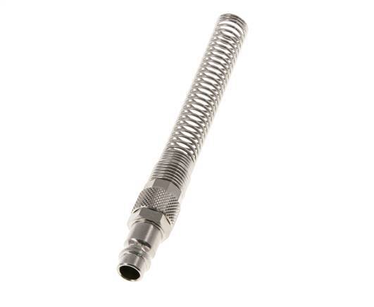 Nickel-plated Brass DN 7.2 (Euro) Air Coupling Plug 8x10 mm Union Nut Bend-Protect