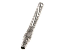 Nickel-plated Brass DN 7.2 (Euro) Air Coupling Plug 8x10 mm Union Nut Bend-Protect
