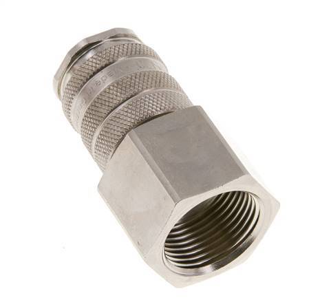 Nickel-plated Brass DN 10 Air Coupling Socket G 3/4 inch Female Double Shut-Off