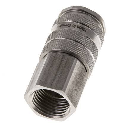 Acoplamiento de aire de acero inoxidable DN 10 Enchufe G 1/2 pulgadas Hembra Doble Cierre