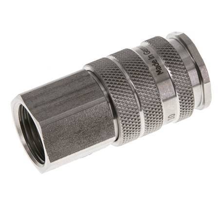 Acoplamiento de aire de acero inoxidable DN 10 Enchufe G 1/2 pulgadas Hembra Doble Cierre