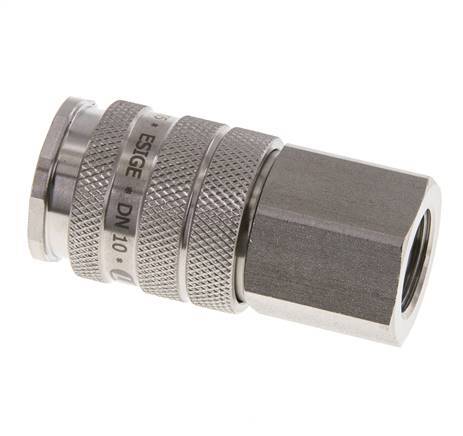 Acoplamiento de aire de acero inoxidable DN 10 Enchufe G 3/8 pulgadas Hembra de doble cierre