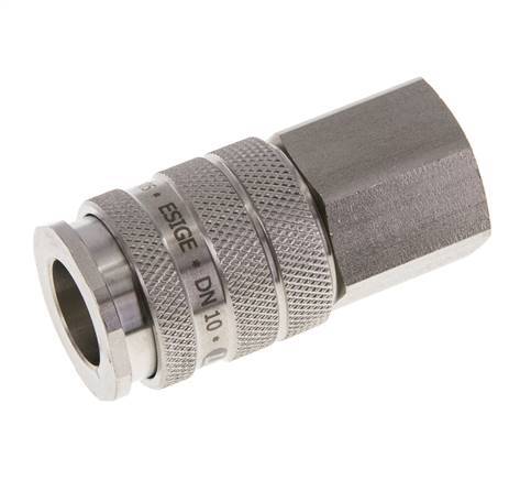 Acoplamiento de aire de acero inoxidable DN 10 Enchufe G 3/8 pulgadas Hembra de doble cierre