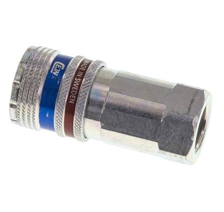 Acero/latón DN 10.4 Enchufe de seguridad para aire comprimido G 3/8 pulgadas hembra