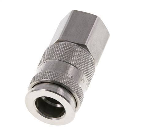 Stainless Steel 316L DN 10 Air Coupling Socket G 3/8 inch Female Double Shut-Off