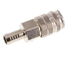 Nickel-plated Brass DN 10 Air Coupling Socket 13 mm Hose Pillar Double Shut-Off