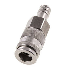 Stainless steel DN 10 Air Coupling Socket 13 mm Hose Pillar Double Shut-Off