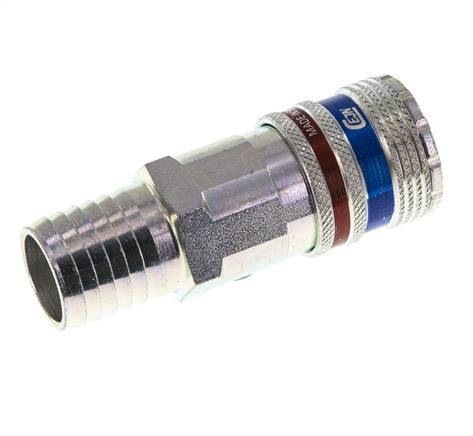 Steel/brass DN 10.4 Safety Air Coupling Socket 19 mm Hose Pillar