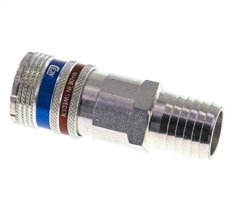 Steel/brass DN 10.4 Safety Air Coupling Socket 19 mm Hose Pillar