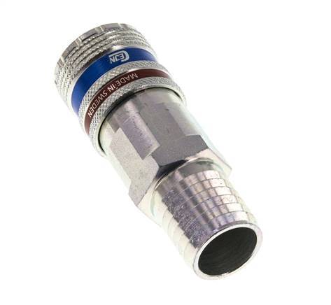 Steel/brass DN 10.4 Safety Air Coupling Socket 19 mm Hose Pillar