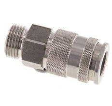 Stainless steel DN 10 Air Coupling Socket G 1/2 inch Male Double Shut-Off