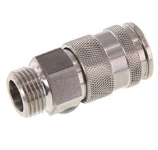 Acoplamiento de aire de acero inoxidable DN 10 Enchufe G de 1/2 pulgada macho de doble cierre