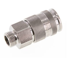 Stainless Steel 316L DN 10 Air Coupling Socket G 3/8 inch Male Double Shut-Off