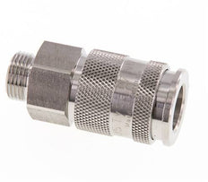 Stainless Steel 316L DN 10 Air Coupling Socket G 3/8 inch Male Double Shut-Off