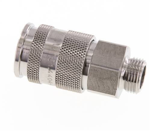 Stainless Steel 316L DN 10 Air Coupling Socket G 3/8 inch Male