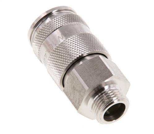 Stainless Steel 316L DN 10 Air Coupling Socket G 3/8 inch Male