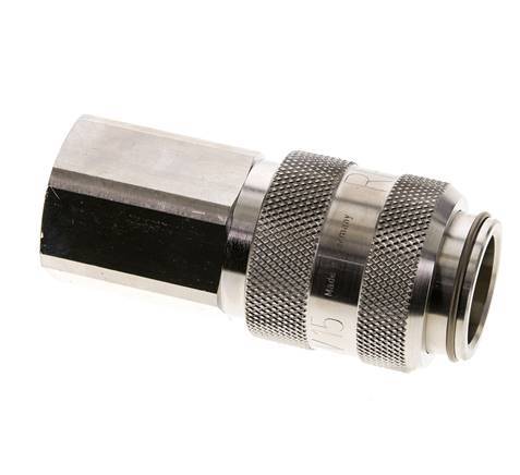 Nickel-plated Brass DN 15 Air Coupling Socket G 1/2 inch Female Double Shut-Off