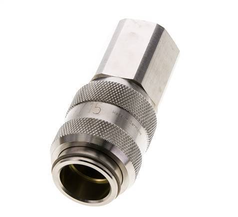 Nickel-plated Brass DN 15 Air Coupling Socket G 3/4 inch Female Double Shut-Off