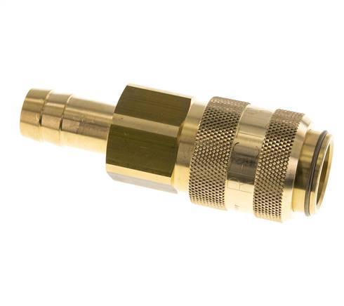 Brass DN 15 Air Coupling Socket 19 mm Hose Pillar Double Shut-Off