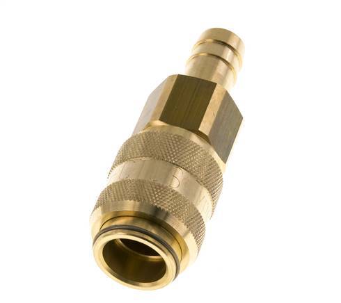 Brass DN 15 Air Coupling Socket 19 mm Hose Pillar Double Shut-Off