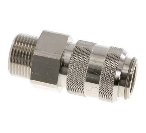 Nickel-plated Brass DN 15 Air Coupling Socket G 1 inch Male Double Shut-Off